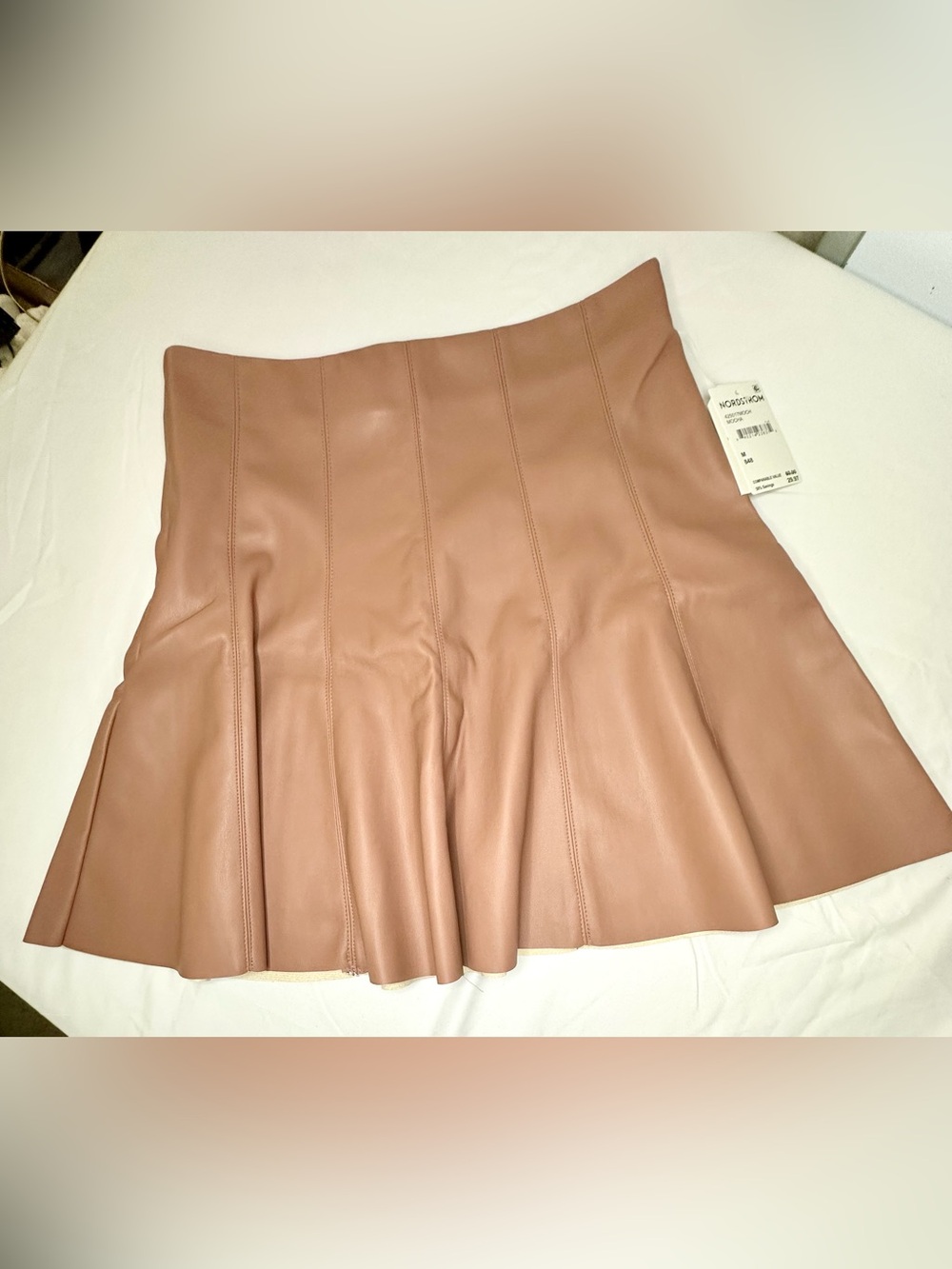 Nordstrom Faux Leather Circle Skirt in Dusty Rose